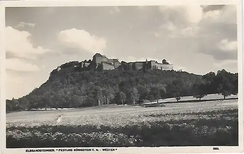 AK Elbsandsteingeb. Festung Königstein v. N.-Westen. ca. 1933, gebraucht, gut