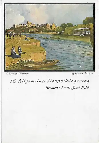 AK 16. Allgemeiner Neuphilologentag Bremen 1.-4- Juni 1914, gebraucht, gut