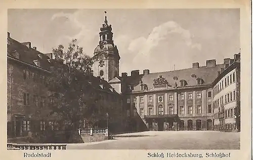 AK Rudolstadt. Schloß Heidecksburg. Schloßhof. ca. 1924, gebraucht, gut