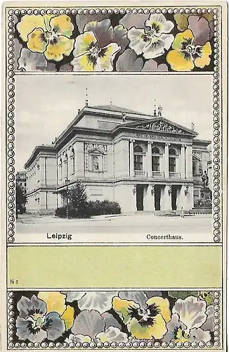 AK Leipzig. Concerthaus. ca. 1909, gebraucht, gut