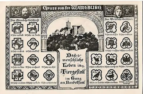 AK Gruß von der Wartburg. ca. 1956, gebraucht, gut