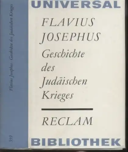 Buch: Geschichte des Judäischen Krieges, Josephus, Flavius. 1970, gebraucht, gut