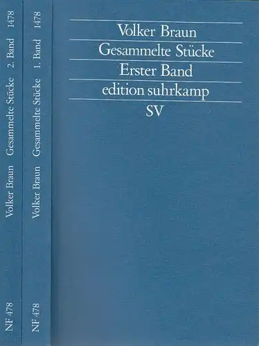 Buch: Gesammelte Stücke, Braun, Volker. 2 Bände, es edition suhrkamp, 1989