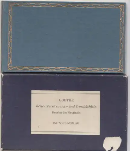 Buch: Reise-, Zerstreuungs- und Trostbüchlein, Goethe, Johann Wolfgang. 2 Bände