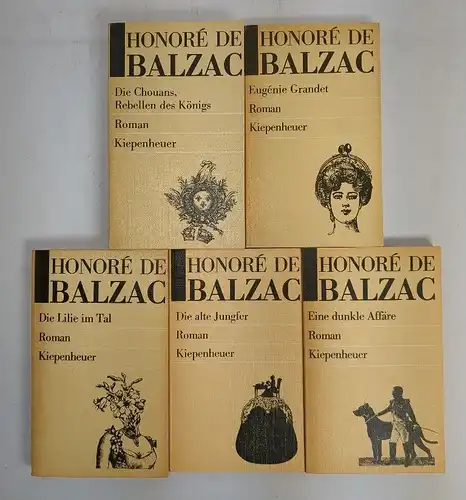 5 Romane Balzac, Taschenbücher, G. Kiepenheuer Verlag, 5 Bände, gebraucht, gut