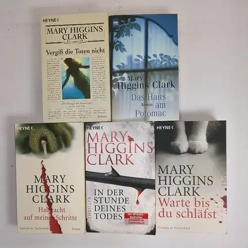 5 Bücher Mary Higgins Clark, Heyne, Taschenbücher, Krimis, Sammlung, Konvolut