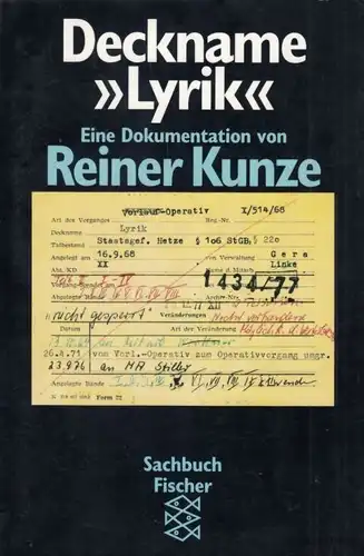 Buch: Deckname Lyrik, Dokumentation. Kunze, Reiner, 1990, Fischer Taschenbuch