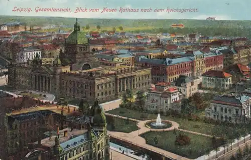 AK Leipzig. Gesamtansicht, Blick vom Neuen Rathaus nach dem... Postkarte. Nr. 40