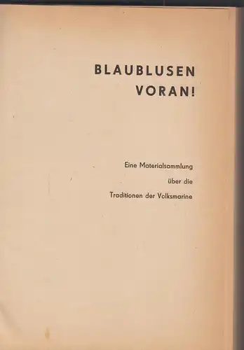 Buch: Blaublusen voran!, Luczak / Rothe u.a., 1966, ohne Verlag, guter Zustand