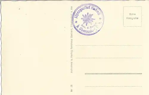 AK Alpengasthof Hecheck bei Oberaudorf. ca. 1913, Postkarte. Serien Nr, ca. 1913
