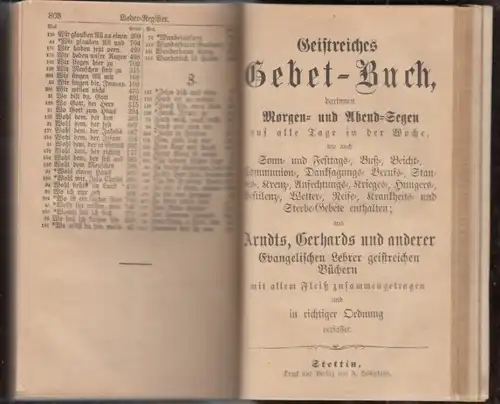 Buch: Gesang-Buch, Bollhagen, Laurentius David. 1872, Verlag F. Hessenland