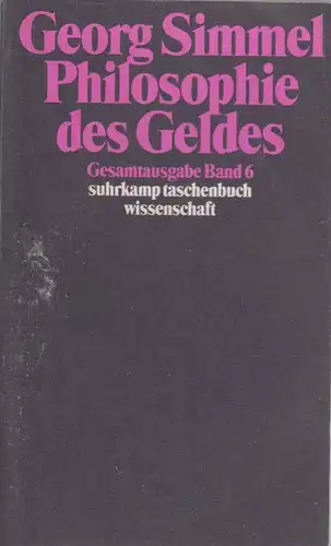 Buch: Philosophie des Geldes. Simmel, Georg, 1996, Suhrkamp Taschenbuch Verlag