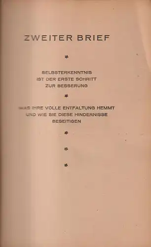 Buch: Lebensmeisterschaft Zweiter Brief, Dualim, 1919, Archiv für Lebenskunst