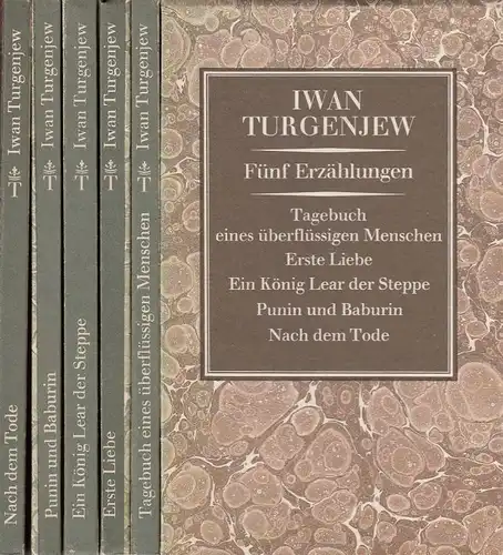 Buch: Fünf Erzählungen, Turgenjew, Iwan. 5 Bände, 1983, Aufbau Verlag