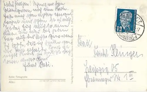 AK Tabarz / Thür. Wald m. Inselsberg. ca. 1954, Postkarte. Ca. 1954