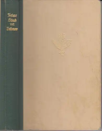 Buch: Schach von Wuthenow, Fontane, Theodor, 1943, Hofmann, gebraucht, gut