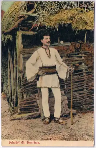 AK Salutari din Romania, No. 1498. Postkarte, gebraucht, gut, Mann in Tracht