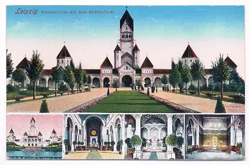 AK Leipzig. Krematorium auf dem Südfriedhof. Postkarte, gebraucht, gut
