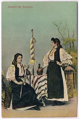 AK Salutari din Romania, No. 1608. Postkarte, gebraucht, gut, Frauen in Tracht