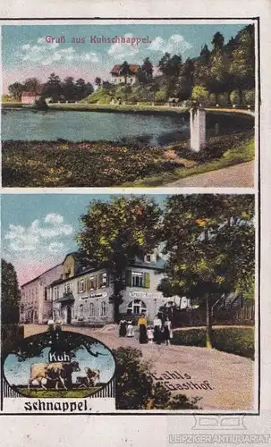 AK Gruß aus Kuhschnappel. Gasthof Kuhschnappel. ca. 1921, Postkarte. Serien Nr