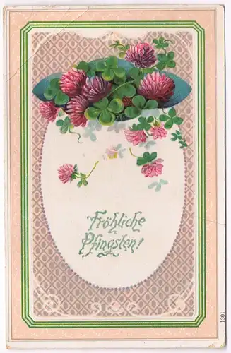 AK Fröhliche Pfingsten!. Postkarte, ca. 1912, gebraucht, gut, gelaufen