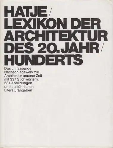 Buch: Hatje/ Lexikon der Architektur des 20. Jahrhunderts, Lampugnani. Lexikon