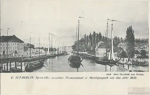 AK E. Alt-Berlin. Spree-Ufer zwischen Museumsinsel u. Monbijoupark... Postkarte