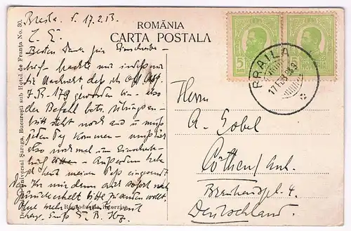 AK Salutari din Romania. Ciobani. Postkarte, ca. 1913, gebraucht, gut, gelaufen