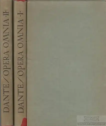 Buch: Opera Omnia, Alighieri, Dante. 2 Bände, 1921, Insel Verlag, gebraucht, gut