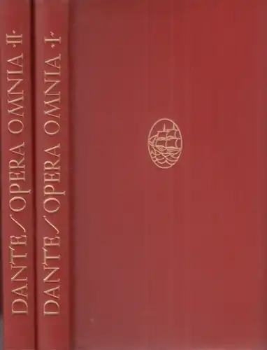 Buch: Opera Omnia, Alighieri, Dante. 2 Bände, 1921, Insel Verlag, gebraucht, gut