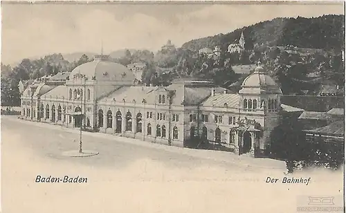 AK Baden-Baden. Der Bahnhof. ca. 1913, Postkarte. Ca. 1913, Verlag Felix Luib