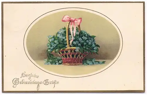 AK Herzliche Geburtstags-Grüße. Postkarte, ca. 1918, Geburtstagskarte, gelaufen