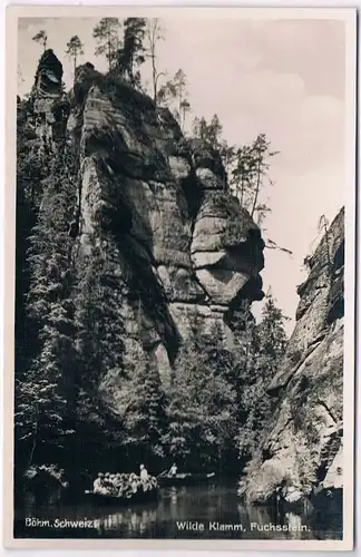 AK Wilde Klamm, Fuchsstein, Böhm. Schweiz. Postkarte, Kallasch, gebraucht, gut