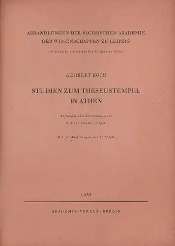 Buch: Studien zum Theseustempel in Athen, Koch, Herbert, 1955, Akademie Verlag