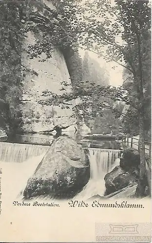 AK Vordere Bootstation. Wilde Edmundsklamm. ca. 1902, Postkarte. Serien Nr