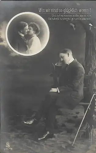 AK Wie wir einst so glücklich waren!, ca. 1912, Postkarte, gebraucht, gut