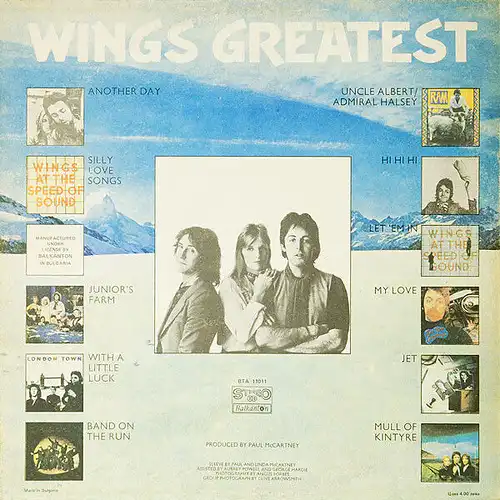 LP: Wings - Greatest, 1983, Balkanton, BTA 11011, Bulgarien, Vinyl, red label