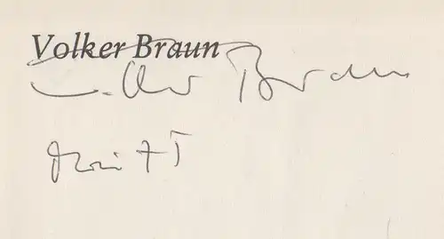 Buch: Provokation für mich, Braun, Volker. 1975 Mitteldeutscher Verlag, signiert