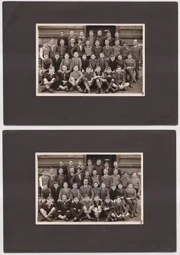 Fotografie 2 Klassenfotos, ca. 1930er Jahre, Gruppenfoto, Schule, Knaben