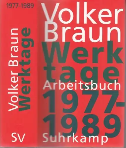 Buch: Werktage 1, Braun, Volker. 2009, Suhrkamp Verlag, gebraucht, gut