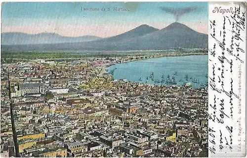 AK Napoli. Panorama da S. Martino. ca. 1920, Postkarte. Serien Nr, ca. 1920