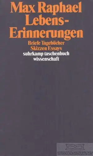 Buch: Lebenserinnerungen, Raphael, Max. Suhrkamp taschenbuch wissenschaft, stw