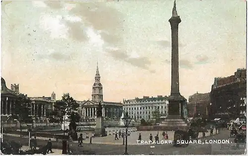 AK Trafalgar Square. London. ca. 1908, Postkarte. Ca. 1908, gebraucht, gut