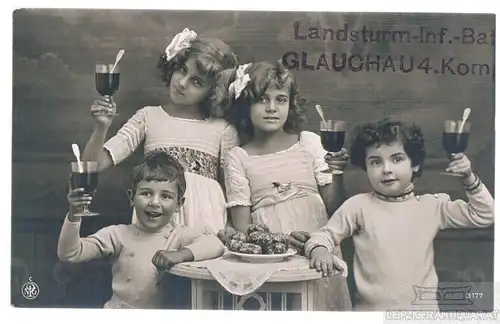 AK Zuprostende Kinder, Postkarte. Fotokarte. Nr. 3177, 1914, gebraucht, gut