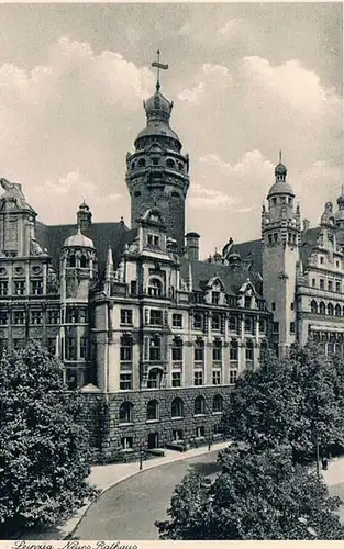 AK Leipzig. Neues Rathaus. ca. 1934, Postkarte. 1934, gebraucht, gut