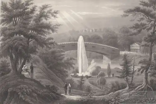 Fairmount Gardens bey Philadelphia. aus Meyers Universum, Stahlstich. 1850