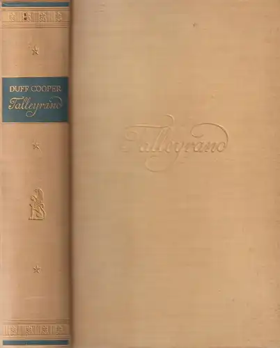 Buch: Talleyrand, Cooper, Duff. Ca. 1940, Insel-Verlag, gebraucht, gut