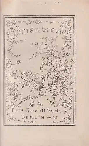 Buch: Damenbrevier 1920, Fritz Gurlitt Verlag, 1920, gebraucht, gut