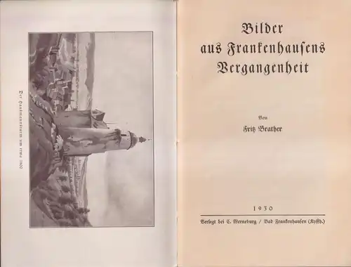 Heft: Bilder aus Frankenhausens Vergangenheit, Fritz Brather, 1930, C. Werneburg