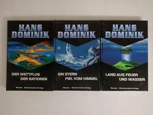 3 Bücher Hans Dominik: Wettflug der Nationen; Ein Stern fiel vom Himmel; Land...